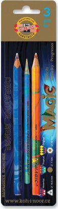 Карандаши с многоцветным грифелем, Набор 3 шт, "Magic", 5,6мм/ 7,1мм